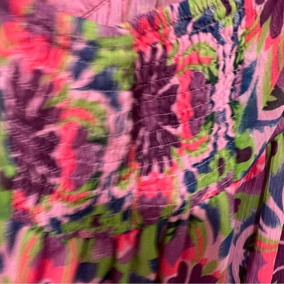 Y2K Pink and Green Floral and Denim Babydoll Halter Dress - Picture 5 of 9